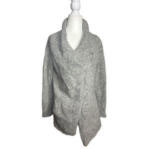Eileen Fisher System Speckled Mohair Wool Waterfall‎ Sweater Cardigan Medium